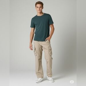 Sonoma life+style mens casual tan  cargo pants - no pleats, lots of pockets